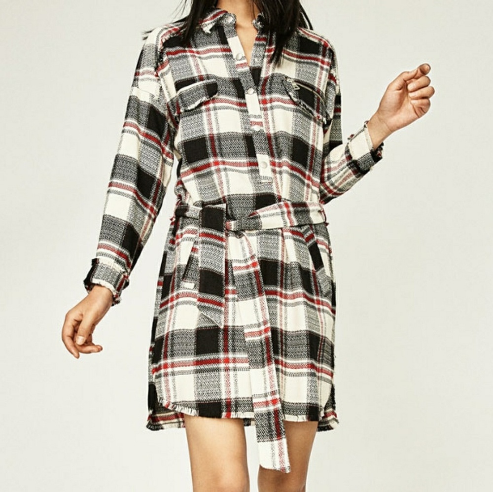 Zara check tunic dress